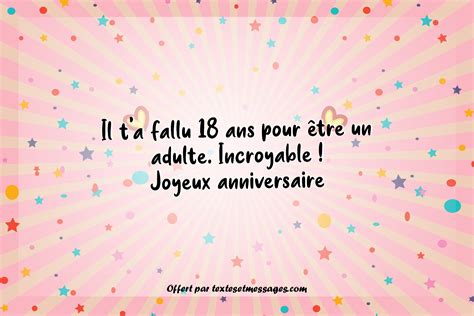 Textes anniversaire 18 Ans